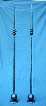 tall candlesticks in metal