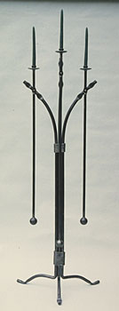 tall candlestick for three candles in metal