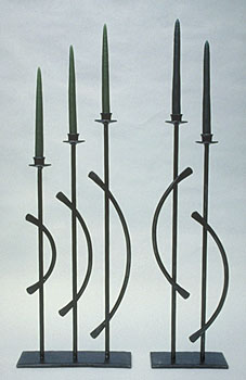 designer candlestands in metal