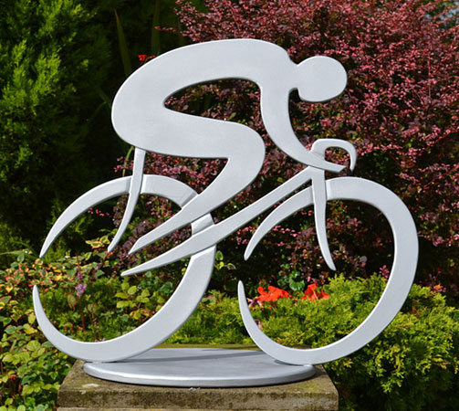 cycle sculpture, cyclist, tour de france sculpture, cycle racing art, bike art, bicycle sculpture metal, present for cyclists, sculpture racing bike, sculpture road race, cycle road race art. giro art, cycling sculpture