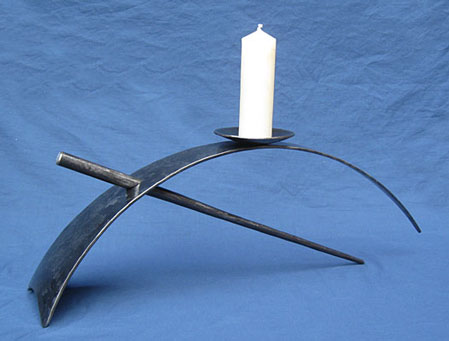 candlestick in metal in contemporary design