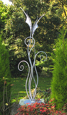 contemporary floral garden sculpture
